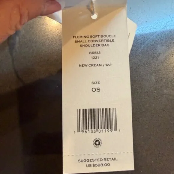 Tory Burch Fleming Soft Boucle Small Convertible Shoulder Bag, New Cream - Picture 12 of 14